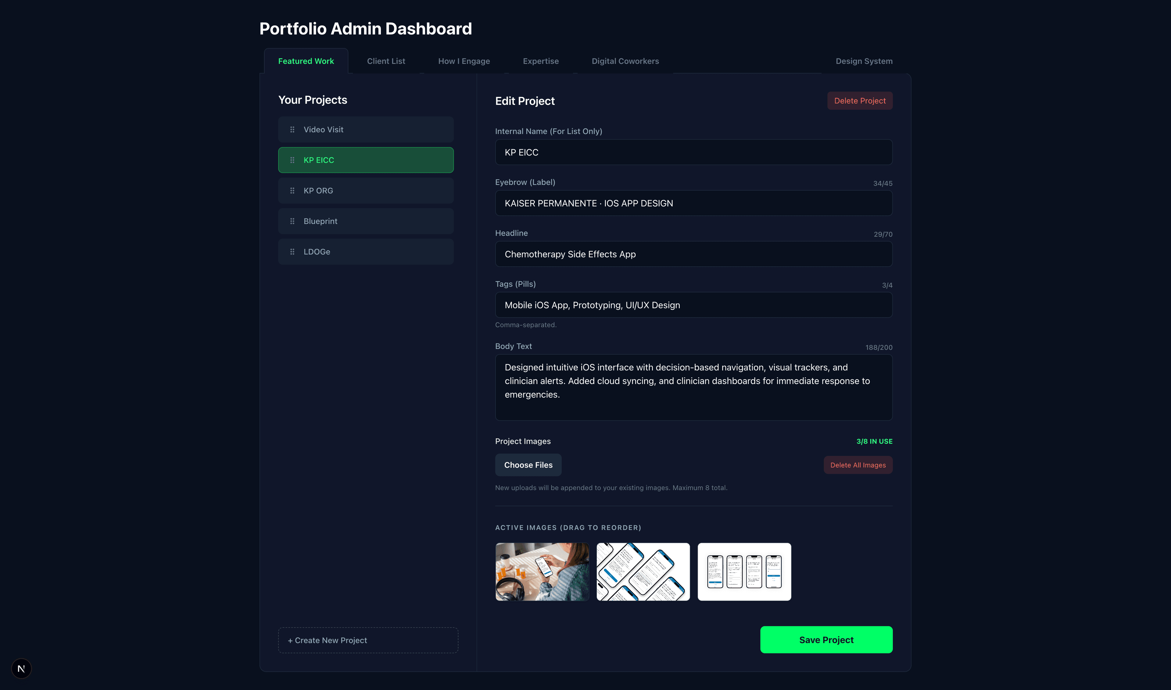 UI/UX design mockup