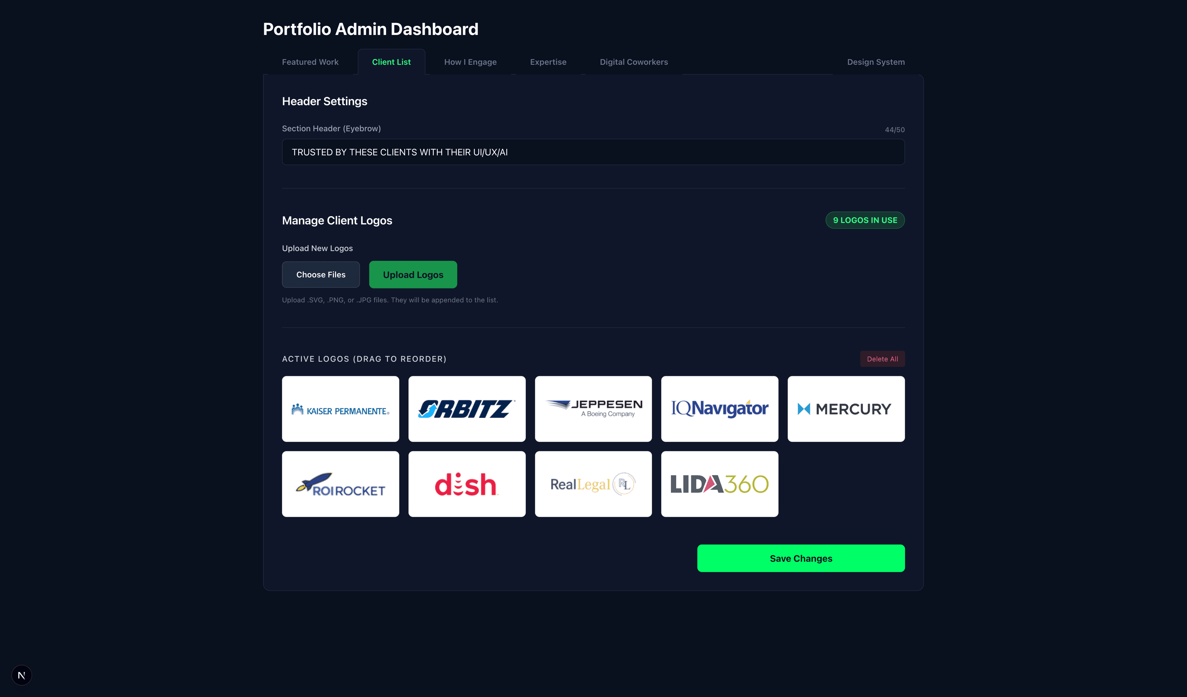 UI/UX design mockup